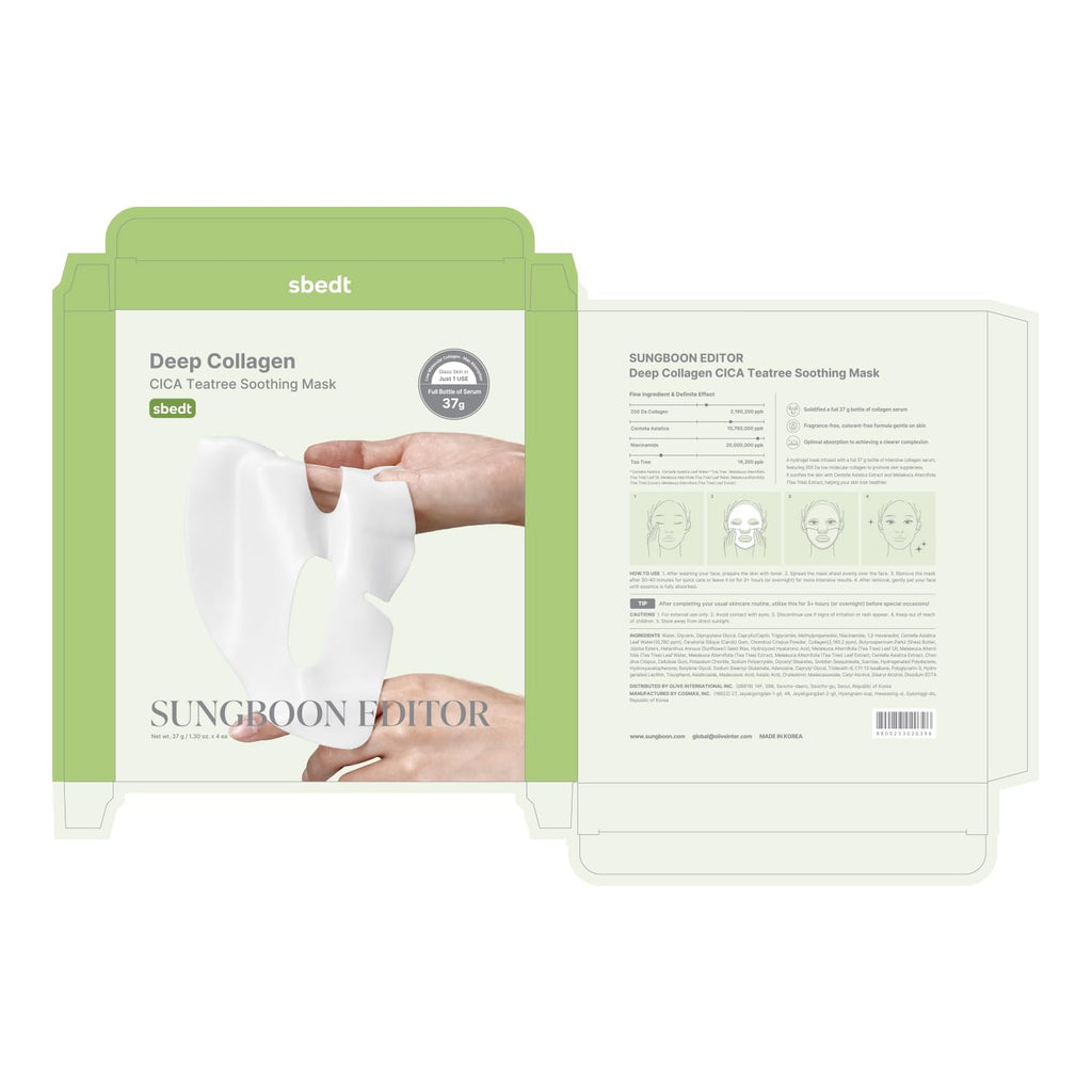 SUNGBOON EDITOR Deep Collagen Overnight Mask Hydrating Mask for Glass Skin, Wrinkle Care, Firming & Pore Refining 2,160,000PPB Collagen + 9 Peptides Korean Skincare, 4ea, Gifts for Women