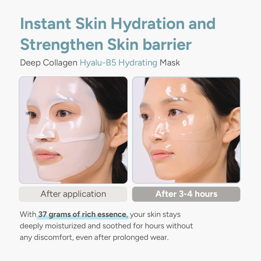 SUNGBOON EDITOR Deep Collagen Overnight Mask Hydrating Mask for Glass Skin, Wrinkle Care, Firming & Pore Refining 2,160,000PPB Collagen + 9 Peptides Korean Skincare, 4ea, Gifts for Women