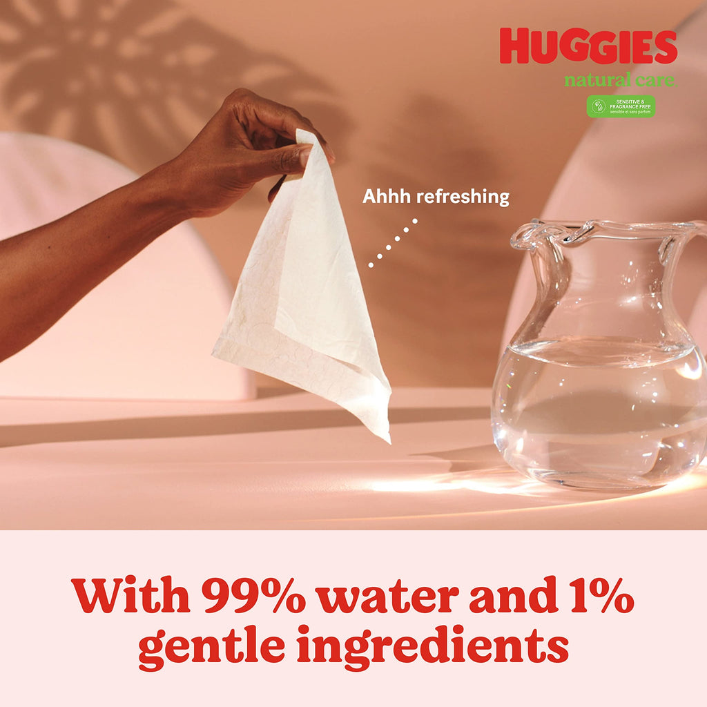 Huggies Natural Care Sensitive Baby Wipes, Unscented, 15 Packs, 960 Wipes