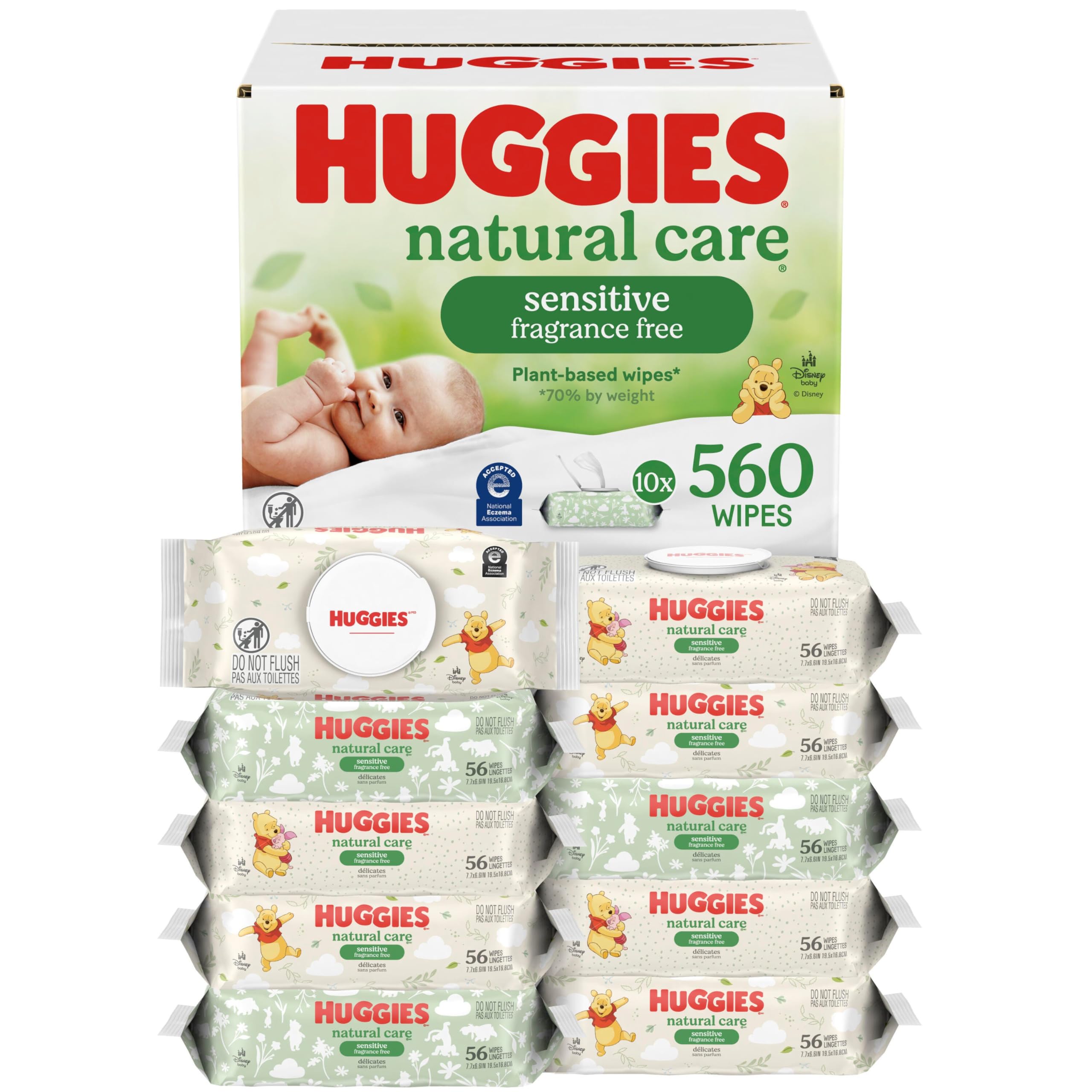 Huggies Natural Care Sensitive Baby Wipes, Unscented, 15 Packs, 960 Wipes