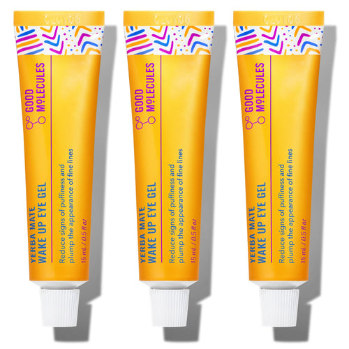 Good Molecules Yerba Mate Wake Up Eye Gel, Caffeine Under Eye Cream, 15 ml | Refreshes and hydrates tired under eyes with caffeine. Helps improve the look of puffiness, under eye bags, and fine lines.