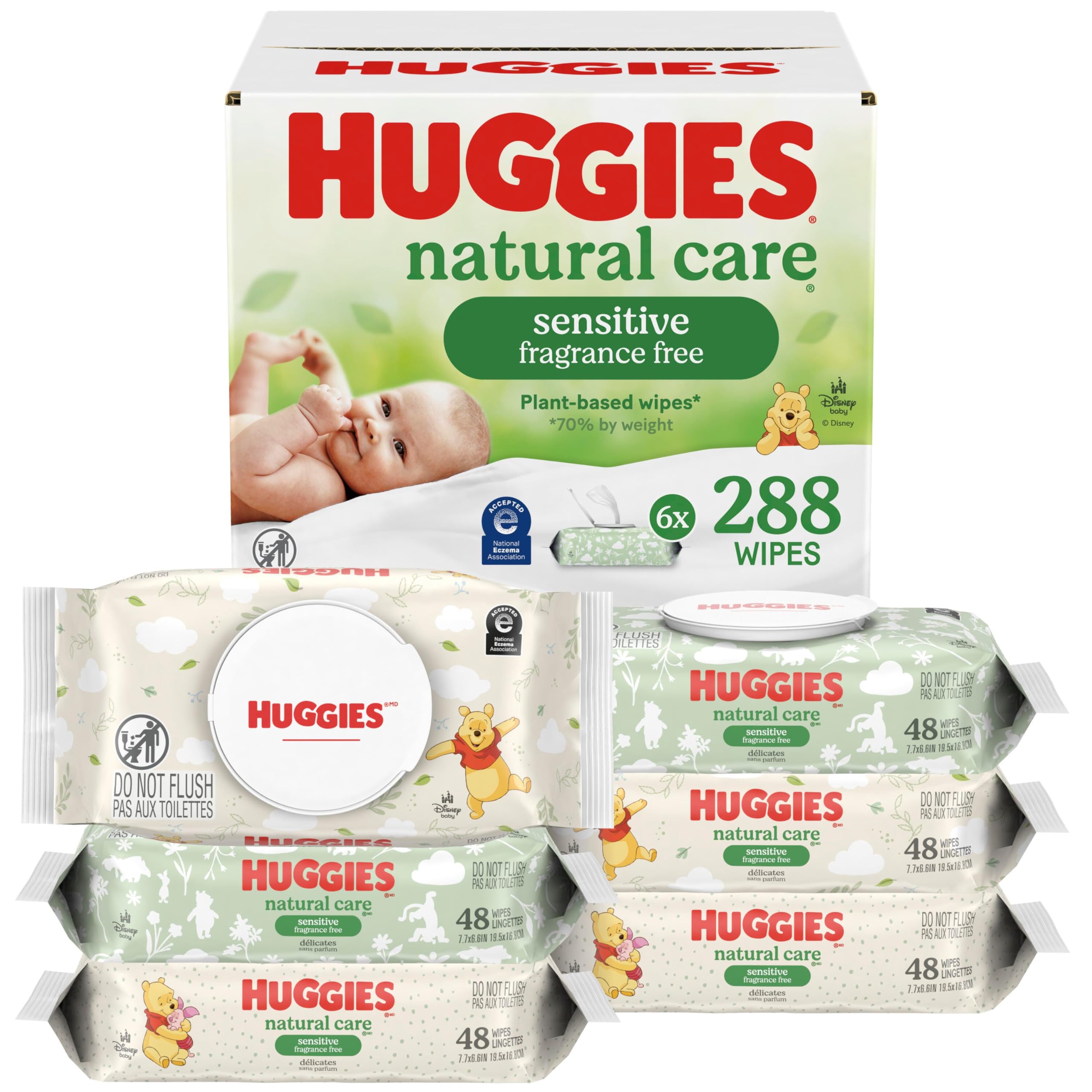 Huggies Natural Care Sensitive Baby Wipes, Unscented, 15 Packs, 960 Wipes