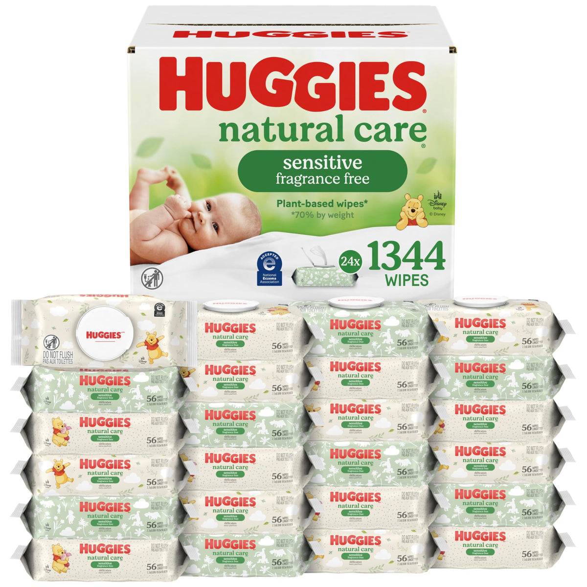 Huggies Natural Care Sensitive Baby Wipes, Unscented, 15 Packs, 960 Wipes