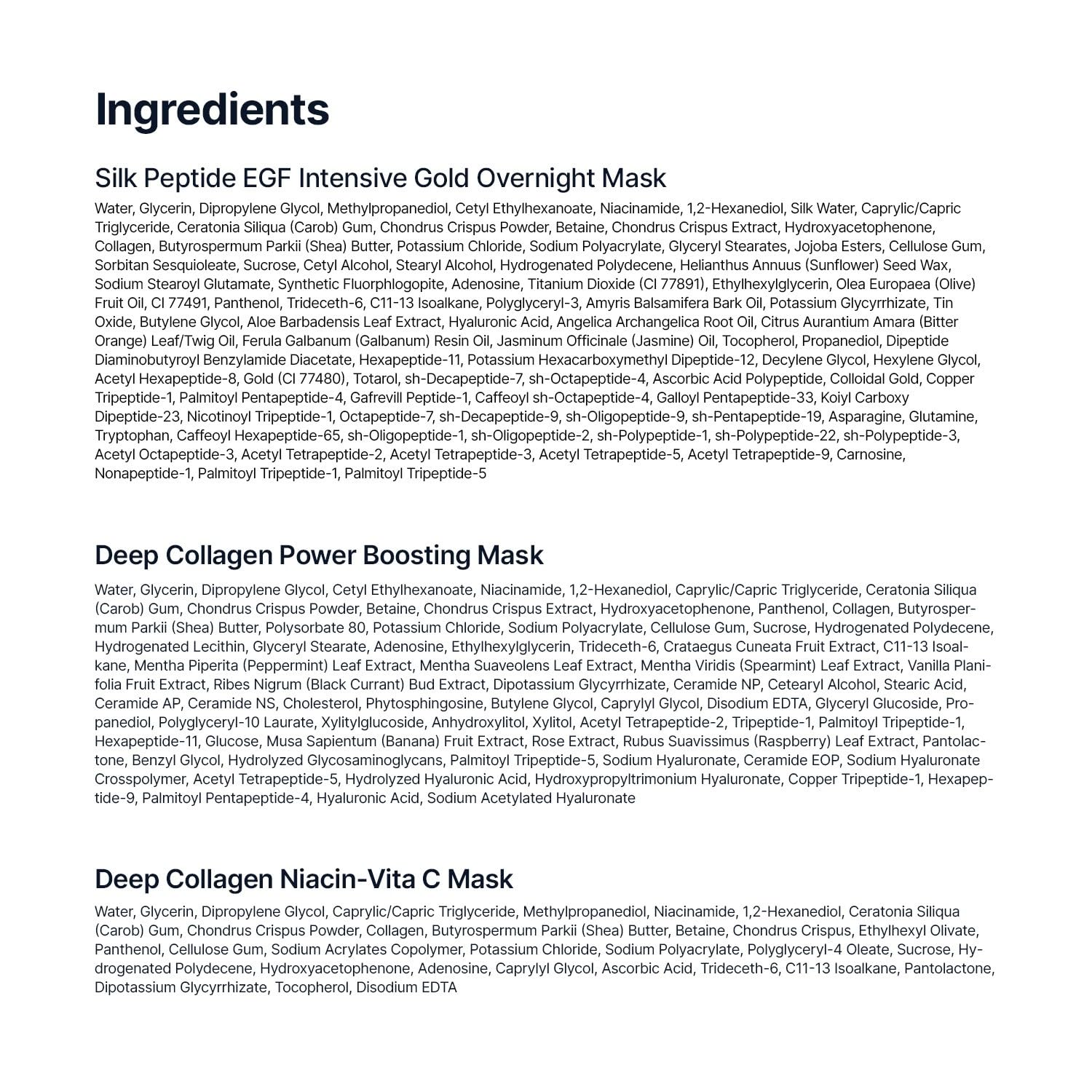 SUNGBOON EDITOR Deep Collagen Overnight Mask Hydrating Mask for Glass Skin, Wrinkle Care, Firming & Pore Refining 2,160,000PPB Collagen + 9 Peptides Korean Skincare, 4ea, Gifts for Women