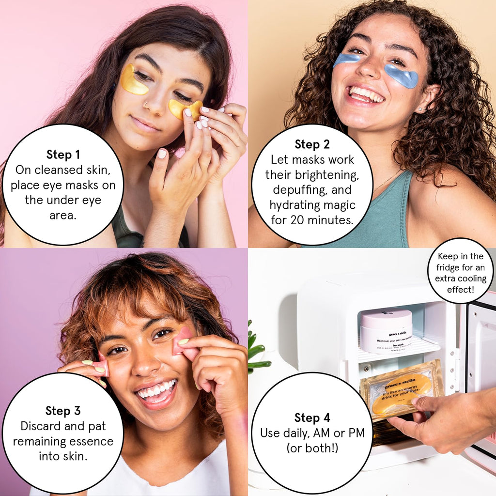 grace & stella Retinol Under Eye Patches for Puffy Eyes & Dark Circles - Restoring Gel Under Eye Masks with Hyaluronic Acid - Birthday Gifts for Women, Bachelorette Party Favors (Purple, 24 Pairs)